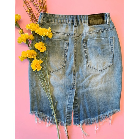 ONE X ONETEASPOON distressed denim skirt - Picture 2 of 6